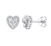 Herz Ohrstecker aus Silber 925 Swarovski® Zirconia