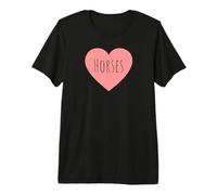 Herz Rosa Valentine Schöne Tiere Mädchen I Love Horses Premium T-Shirt
