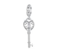 Herz-Schlüssel-Anhänger Charm 925 Sterling Silber Charm passt für Pandora Armband Halskette, SCC2885-A