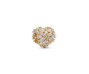 Herz Slide-Charm mit Zirkonia, vergoldet, Moments