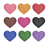 Herz Stickerei Aufnäher, 27 Stück Herz Patches zum Aufbügeln Herzen Flicken zum Aufnähen 4,3 x 3,7 cm Bügelpatch in Herzform für Kleidung Hüte Jacke Jeans Rucksäcke Tasche DIY Dekoration