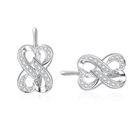 Herz Unendlichkeit Creolen 925 Sterling Silber Unendlichkeit Ohrringe für Damen mit Kubischer Zirkon Doppelherz Ohrringe Schmuck Geschenke für Frauen Teenager Mädchen