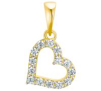 Amor Motivanhänger Damen, Gold, onesize, Herz, 8 mm, Weiß, Gold 375/9 ct 2035327