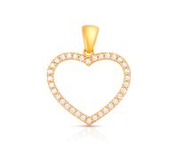 Herzanhänger aus 925 Silber mit Zirkonia, vergoldet + Silberkette als Geschenk Golders