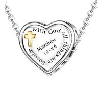 Herzanhänger für Armbänder, Herzanhänger für die Schmuckherstellung, christlicher Charme für Damen und Herren - Christian Heart Band für Hochzeit, Valentinstag, Halskette, Armband, Schmuck, Se référer