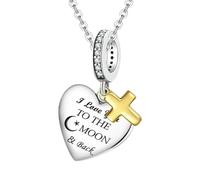 Herzanhänger für die Herstellung von Schmuck, Herzanhänger - christlicher Charme für Damen und Herren, Christian Heart, Armband für Hochzeit, Valentinstag, Halskette, Armband, Schmuck, Se référer au