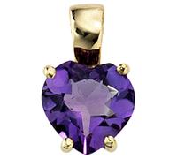 Herzanhänger JOBO "Anhänger Herz Amethystanhänger 12 mm", lila, lila, Schmuckanhänger, Damen, Gelbgold 333, 333 Gold mit Amethyst (23758658-0) lila, lila