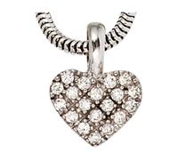 Herzanhänger JOBO "Anhänger Kleines Herz", weißgold 585, Schmuckanhänger, Damen, P1 = bei 10-facher Vergrößerung erkennbare Einschlüsse, Diamanten Weißgold 585, Diamanten, Weißgold 585, 585 Weißgold m