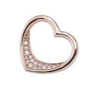Herzanhänger JOBO "Anhänger Roségoldanhänger Herz 15 mm", roségold 585, Schmuckanhänger, Damen, SI = kleine Einschlüsse, Diamanten Roségold 585, Diamanten, Roségold 585, 14 Karat 585 Roségold mit 15 D