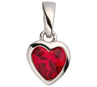 Herzanhänger JOBO "Kinder-Anhänger kleines Herz 9 mm", rot, rot, Schmuckanhänger, Mädchen, Silber 925 (Sterlingsilber), 925 Silber rhodiniert mit einem Kristall (87758400-0) rot, rot
