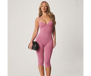 Herzausschnitt Träger Capri Jumpsuit körperbetont Catsuit Sommer Party Jumpsuit