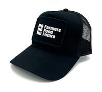 Herzbotschaft Trucker Mesh Cap mit Spruch auf Patch | No Farmers no Food no Future | Farbwahl | Unisex Baseball Mütze | hochwertiger Druck | OneSize durch verstellbaren Klipp-Verschluss |