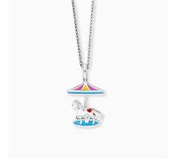 Herzengel Anhänger mit Kette HEN-CAROUSEL Sterling Silber emailliert Karussell