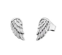 Herzengel Flügel Lebensbaum Ohrstecker Kinder Edelstahl IP Rhodium - Symbolische Ohrringe Mädchen Schmuck