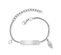 Herzengel Gravur Armband Edelstahl HEBS-ID-WING