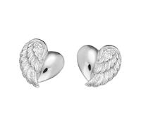 Herzengel Herzflügel Ohrstecker Kinder Edelstahl IP Rhodium - Kleine Ohrringe Herz & Flügel Geschenk Mädchen