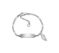 Herzengel ID Armband mit Flügelchen 925er-Sterlingsilber rhodiniert Länge 12 cm plus 2 cm