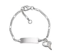 Herzengel Kinder Gravurarmband HEB-NAME-01H Silber, Herz, Flügel