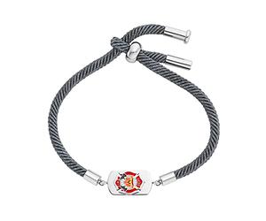 Herzengel Kinderarmband Jungen Edelstahl mit Emaille Feuerwehr