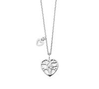 Herzengel Lebensbaum Halskette Kinder Edelstahl IP Rhodium mit Zirkonia - Funkelnde Tree of Life Kette Geschenk Mädchen