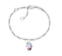 Silberarmband HERZENGEL "Einhorn, HEB-UNICORN01" Armbänder Gr. Silber 925 (Sterlingsilber), bunt (silberfarben, weiß, rosa, pink, lila, hellblau) Mädchen Mädchenschmuck (38160411-0)
