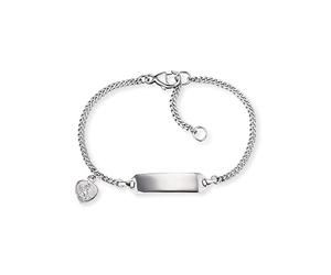 Herzengel Mädchen Kinder Armband aus Sterling Silber und einem Anhänger - mit Gravurplatte - Karabinerverschluss - längenverstellbar - nickelfrei