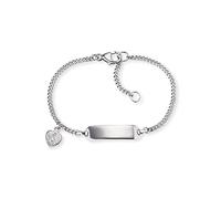 Herzengel Mädchen Kinder Armband aus Sterling Silber und einem Herz-Schutzengel Anhänger - mit Gravurplatte - Karabinerverschluss - längenverstellbar - nickelfrei