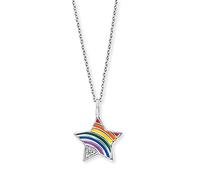 Herzengel HEN-STAR-RAINBOW Mädchen Collier Stern 925 Silber weiß 42 cm