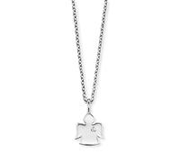 Herzengel Mädchen Kinder Halskette aus Sterling Silber und einem Stern Anhänger mit innenliegenden Herz Symbol und Zirkonia Steinen - Karabinerverschluss - längenverstellbar - nickelfrei