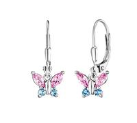 Herzengel Mädchen Kinder Ohrringe aus Sterling Silber mit Zirkonia Steine - Steckverschluss - nickelfrei