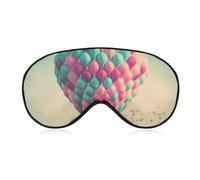 Herzförmige Heißluftballon-Augenmaske, seitliche Schlafmaske, leichte Augenbinde, Schlafmaske, Nasenpolster und Gummiband für Kinder, Frauen und Männer