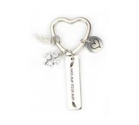 Herzförmiger Schlüsselanhänger Aus Edelstahl, Personalisierter Glücksbringer Für Frauen Flügelanhänger Ideales Geburtstagsgeschenk, Zur Einschulung Oder Als Abschiedsgeschenk Für Liebe Freunde