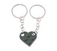 Herzförmiger Schlüsselanhänger aus LEGO-Steinen (Armeegrün) - Das perfekte Valentinstagsgeschenk - 14 Farben