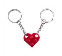 Herzförmiger Schlüsselanhänger aus LEGO Steinen - Das perfekte Valentinstagsgeschenk - 14 Farben - Rot