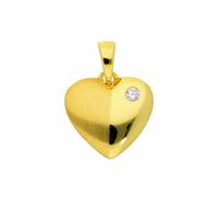 Herzkette ADELIA´S "Halskette - Herzkette mit Anhänger Herz mit Zirkonia aus 585", gold, Halsketten, Damen, Gelbgold 585 Gold, Gelbgold 585, Gold, Herzkette, Schmuckset mit bis 45 cm stufenlos verstel
