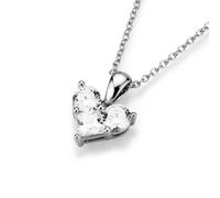 Herzkette "Anhänger in Herzform, Silber 925", weiß, GIORGIO MARTELLO MILANO, Halsketten, Damen, 45cm, Silber 925 (Sterlingsilber), Herzkette (95067535-0) weiß