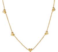 Herzkette FIRETTI "Schmuck Geschenk Edelstahl Halsschmuck Halskette Ankerkette Herz", gold (gelbgoldfarben, kristallweiß), Halsketten, Damen, Edelstahl, L: 44, Herzkette, mit Zirkonia (synth.) (474765