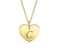 Herzkette ONE ELEMENT "Halskette - Herzkette mit Herz mit Gravur C Buchstaben Anhänger", gold, Halsketten, Damen, Gelbgold 333 Gold, Gelbgold 333, Gold, Herzkette, Liebevoll gearbeitet - ein schönes G