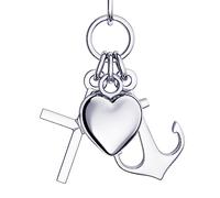 Herzkette Silber 925 Liebe Glaube Hoffnung Kette Anhänger Schmuck Kreuzkette Anker Kreuz Damen Echt Echtsilber Herzanhänger Herzchenkette Halskette Herz Silberkette Frau Frauen Freundin Mädchen