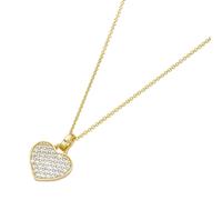 Herzkette SMART JEWEL "Herz mit Zirkonia, Silber 925", gold, Halsketten, Damen, 45cm, Silber 925 (Sterlingsilber), Herzkette (51187750-0) gold