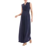 Herzmutter Umstandskleid festlich Sommer - Schwangerschaftskleid-Stillkleid - Lang - Maxikleid für Damen - Wickeloptik - 6900 (M, Dunkelblau)