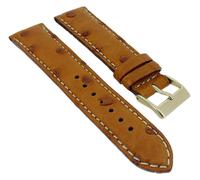 Herzog Echt Strauß > Uhrenarmband braun Leder helle Naht > handgenäht
