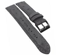 Herzog Echt Strauß Uhrenarmband XL gepolstert weiches Straußleder grau