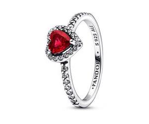 Herzring für Damen aus Sterlingsilber mit Kristall
