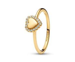 Herzring für Damen, IP Gold, Timeless, gravierbar