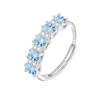 Herzringe Aus 925Er Sterlingsilber Für Damen, Natürliche Edelsteine, Stapelring, Statement, Verlobungsversprechen, Ehering Für Sie, Größenverstellbar, Topas