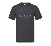 Herzschlag Motorrad Triumph Männer T-Shirt Dunkelgrau Meliert XL