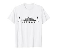 Herzschlag Skyline Portugal-Lissabon-Lisboa Preisgünstiges Grafik-T-Shirt, Herren, Weiß, XL
