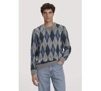 hessnatur Argyle Strickpullover Regular aus Schurwolle und Bio-Baumwolle grau L