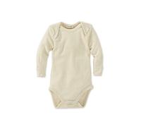 hessnatur Baby Mädchen und Jungen Unisex Langarm-Body aus Bio-Merinowolle mit Seide Natur 74/80